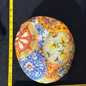 Multicolor Floral Colorful Patterned Men's Flat Cap Hat Made in Italy Size 50